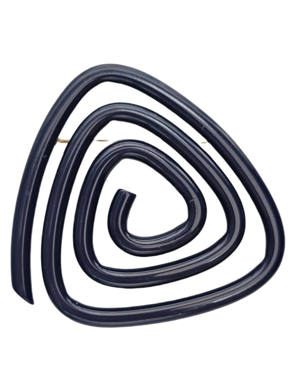 Liz Claiborne Blue Lucite, Plastic Geo Modernist Tube Brooch Pin, Signed